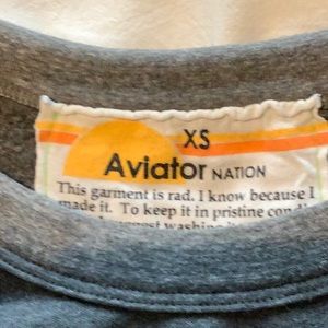 Aviator Nation cropped sweatshirt. Grey. Size XS